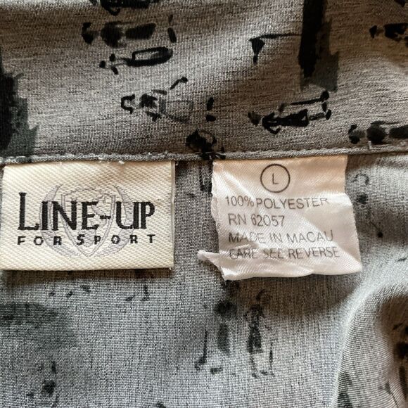 Rare Vintage Line-Up For Sport Golf All Over Print Jacket Bomber Zip Large Grey - Picture 10 of 10